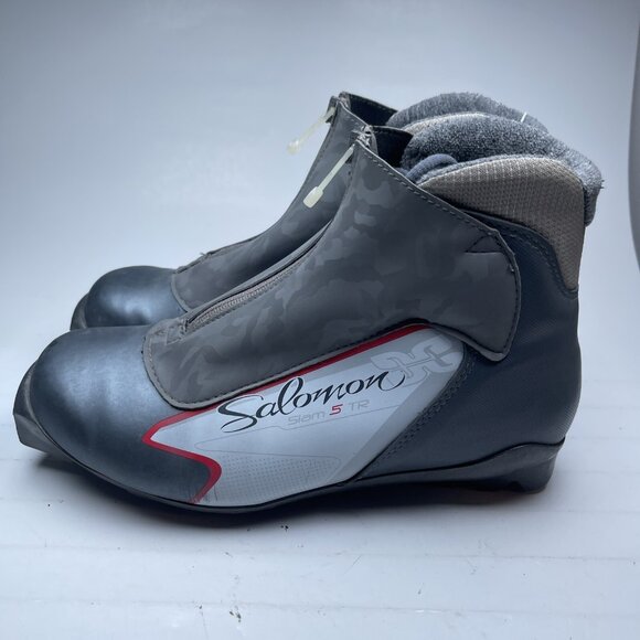 Salomon Slam 5 TR Nordic Cross Country Ski Boots Women’s Size US 9 - Gray - Picture 4 of 16
